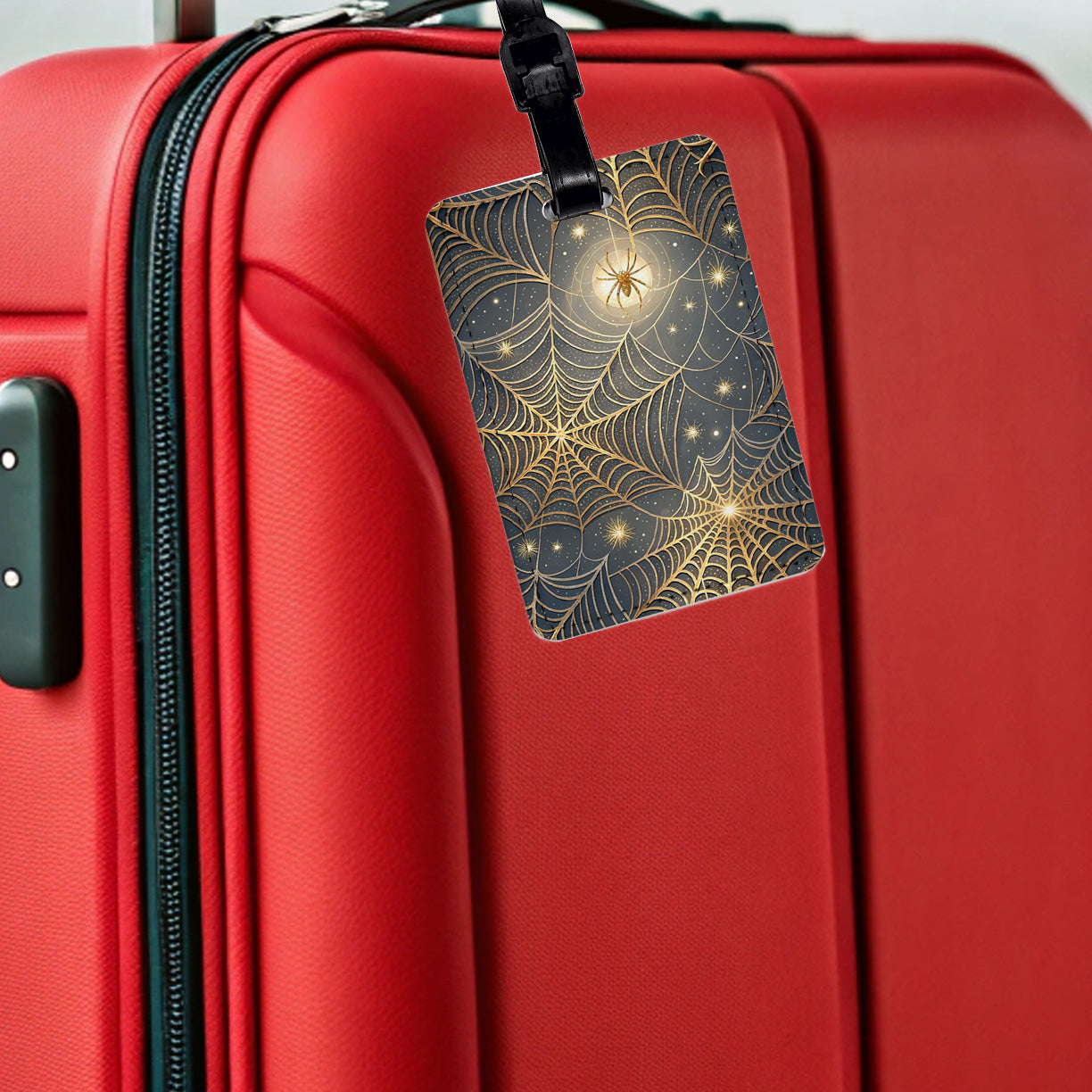 Spider Web Background Travel Faux Leather Luggage Tag
