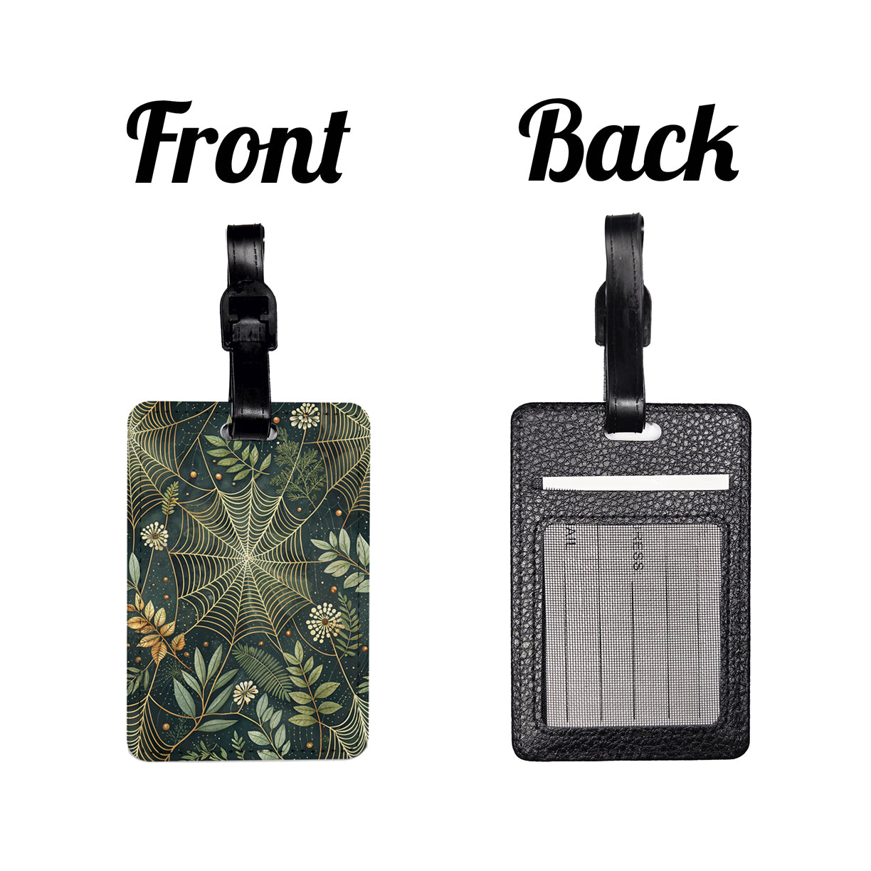 Spider Web Elegant Travel Faux Leather Luggage Tag