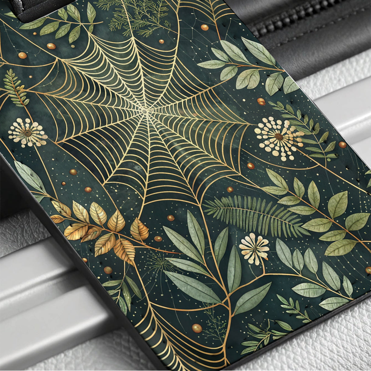 Spider Web Elegant Travel Faux Leather Luggage Tag