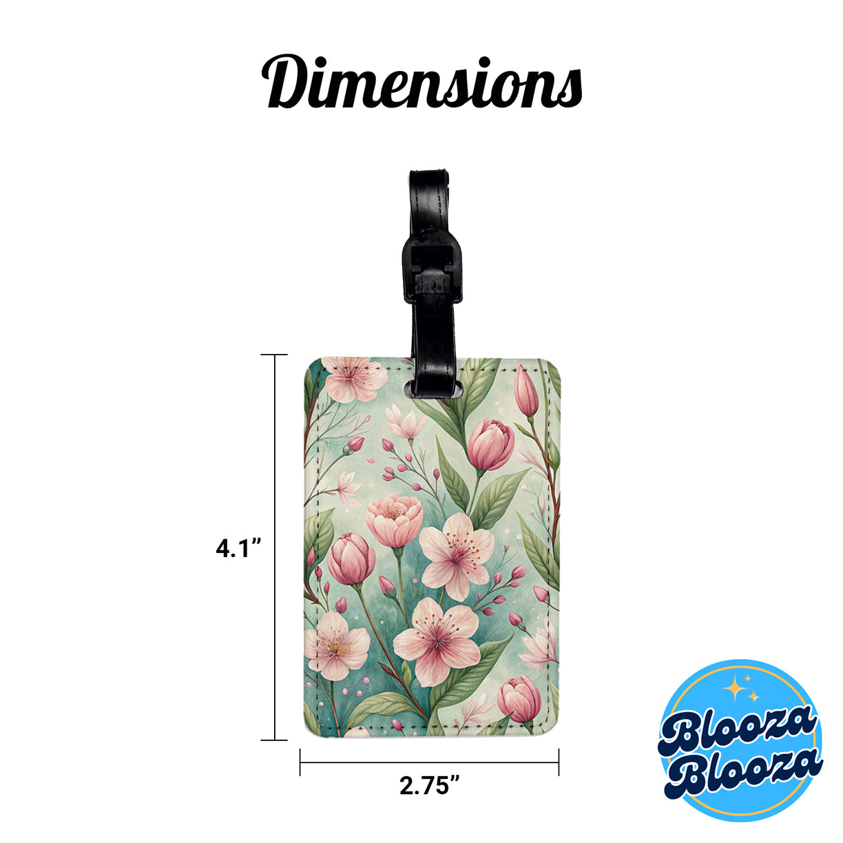 Spring Background Pink Flowers Elegant Travel Faux Leather Luggage Tag