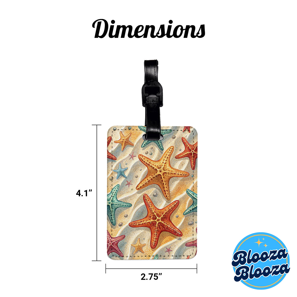 Starfish Pretty Beach Background Travel Faux Leather Luggage Tag