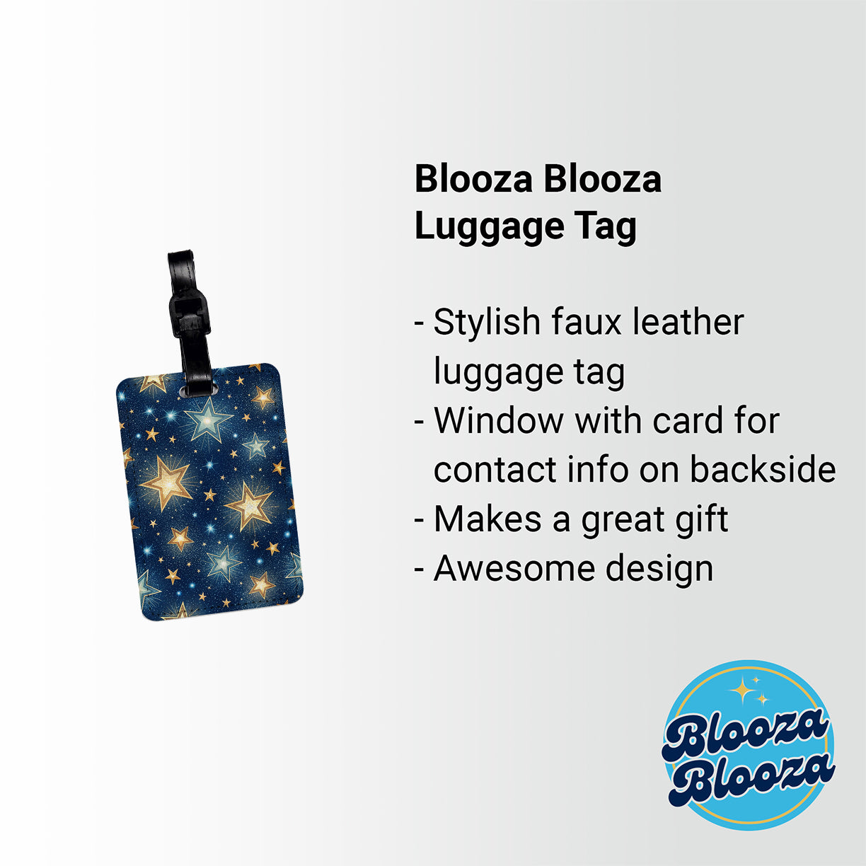 Stars Pretty Background Travel Faux Leather Luggage Tag