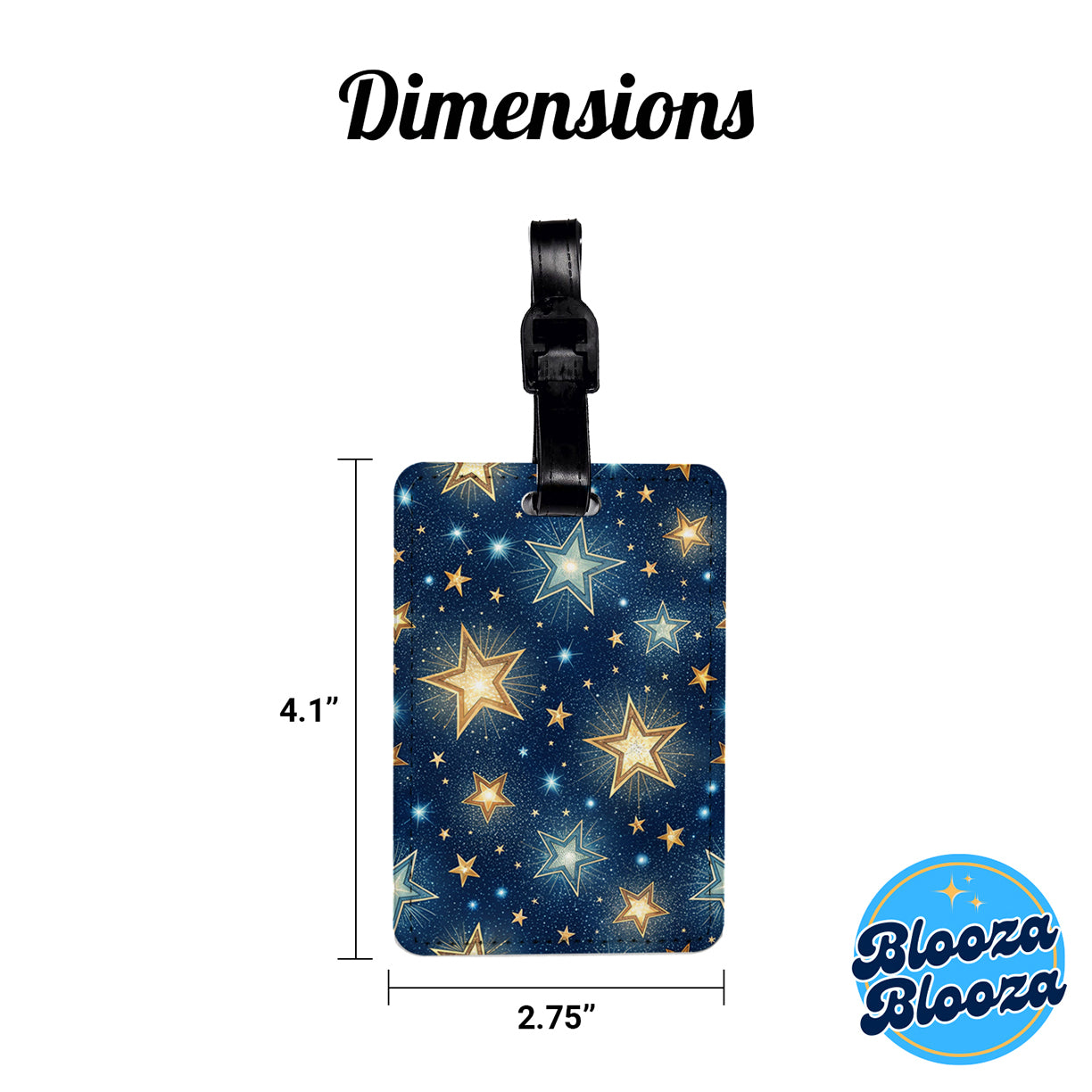 Stars Pretty Background Travel Faux Leather Luggage Tag