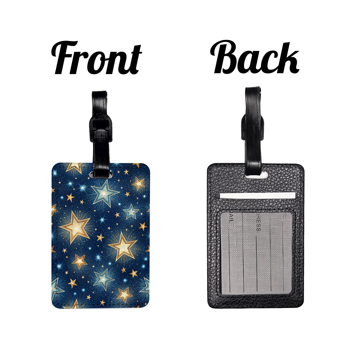 Stars Pretty Background Travel Faux Leather Luggage Tag