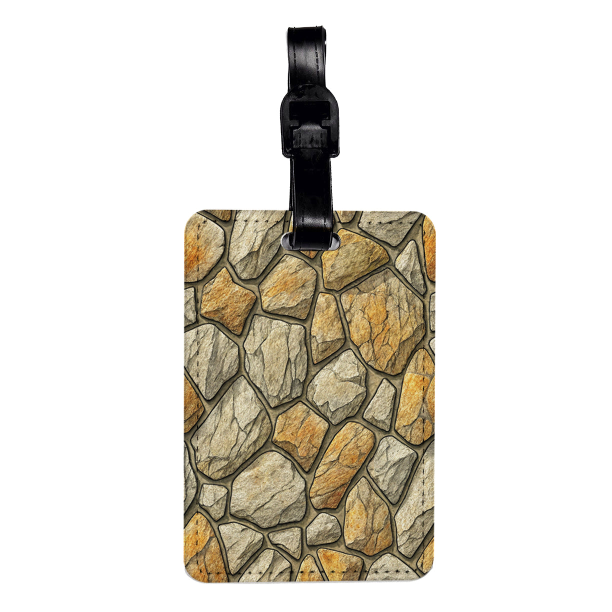 Stone Wall Background Travel Faux Leather Luggage Tag