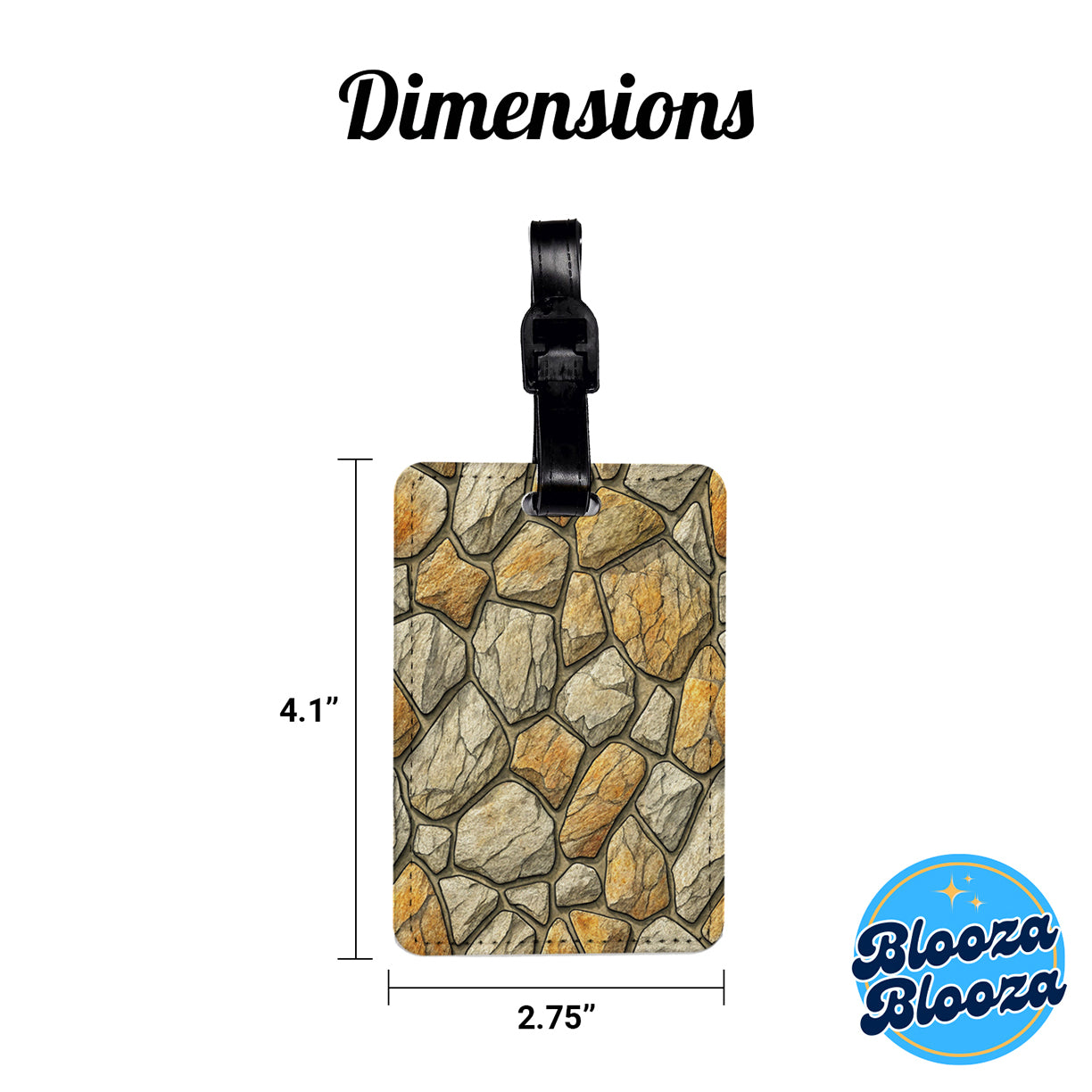 Stone Wall Background Travel Faux Leather Luggage Tag