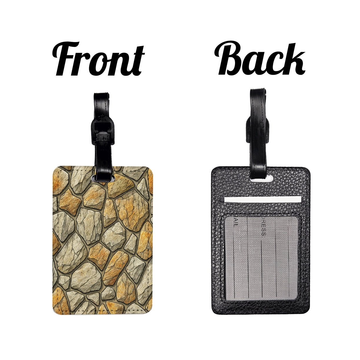 Stone Wall Background Travel Faux Leather Luggage Tag