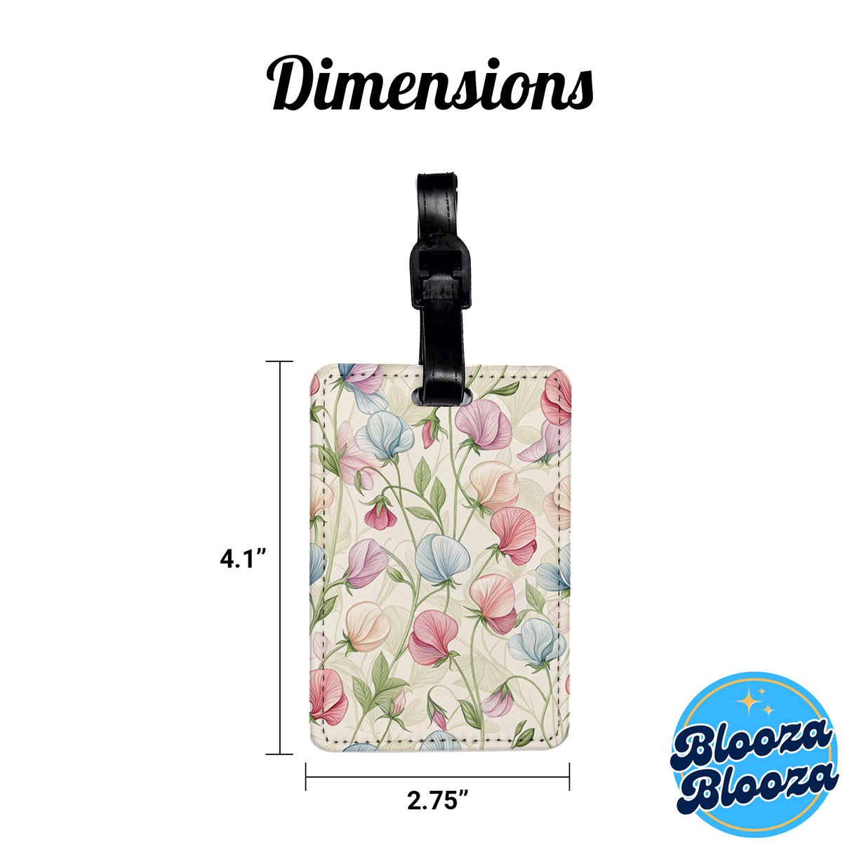 Sweet Pea Flowers Background Travel Faux Leather Luggage Tag