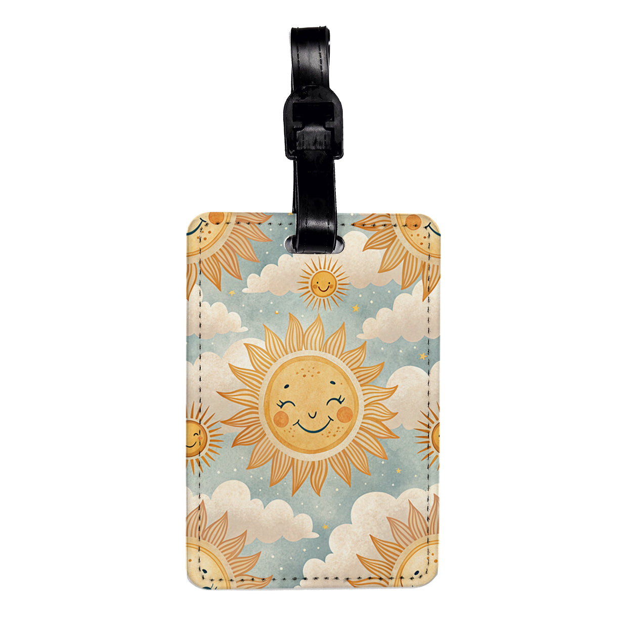 Sweet Smiling Sun Travel Faux Leather Luggage Tag