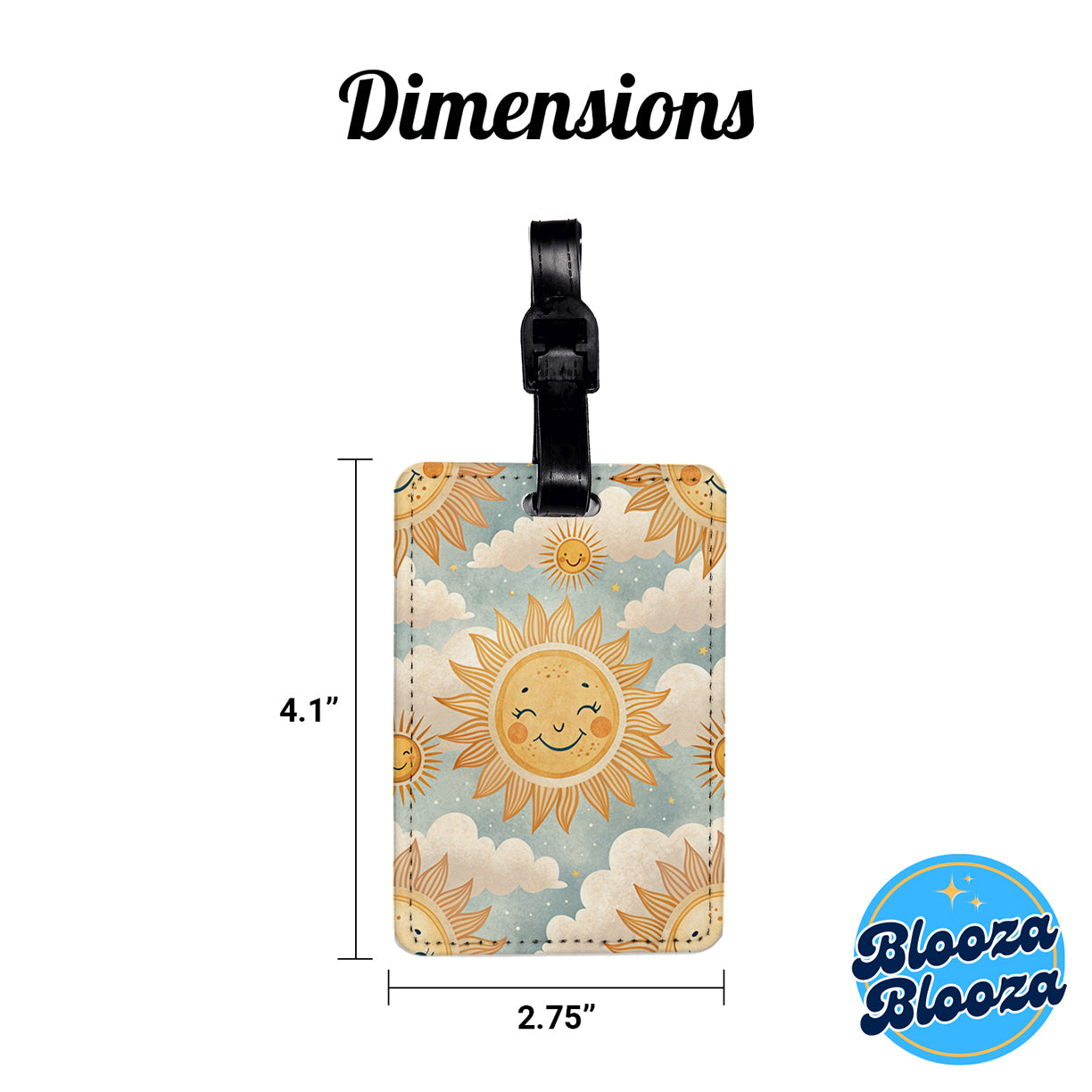 Sweet Smiling Sun Travel Faux Leather Luggage Tag