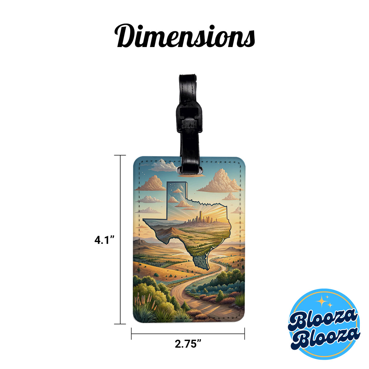 Texas State Beautiful Scene Travel Faux Leather Luggage Tag