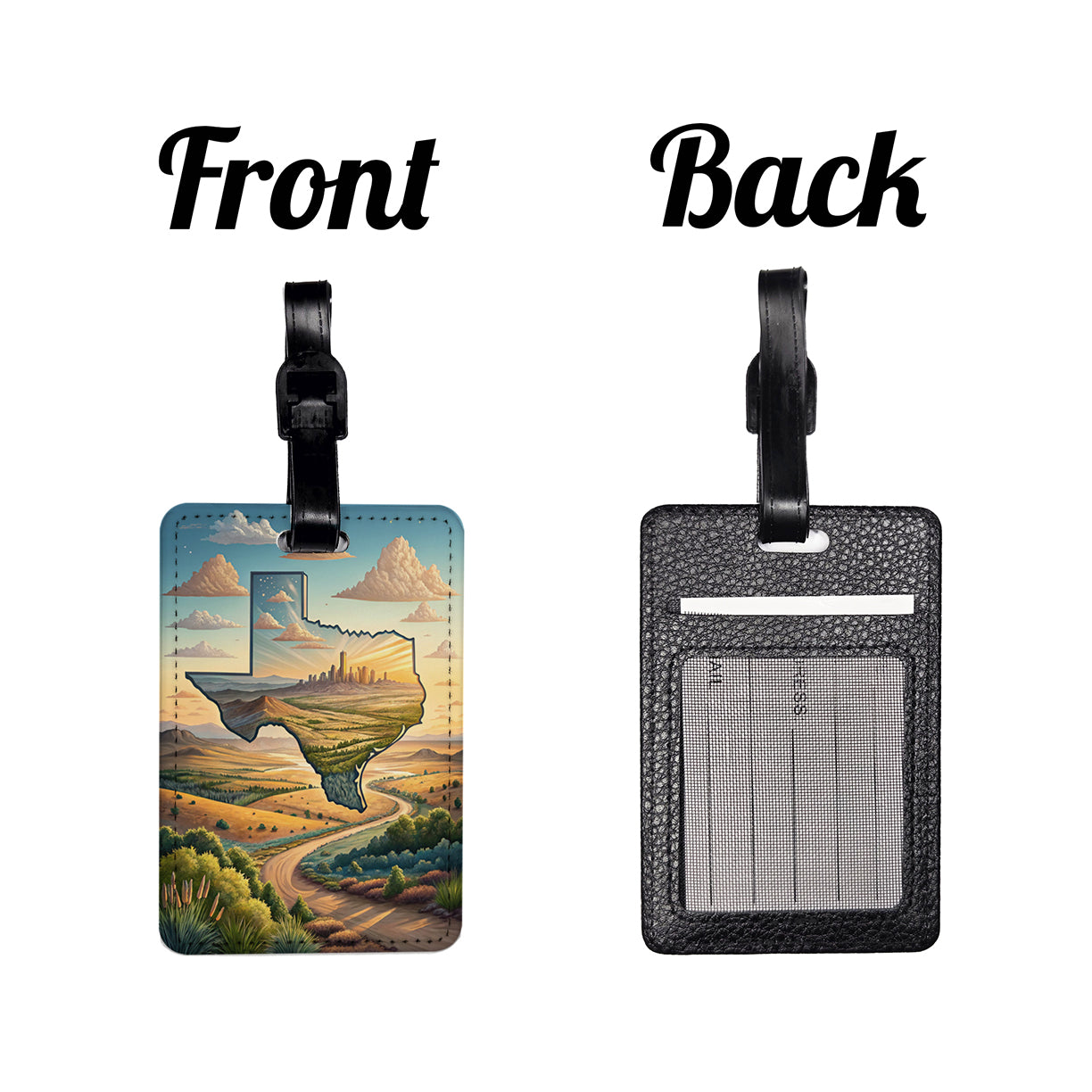 Texas State Beautiful Scene Travel Faux Leather Luggage Tag