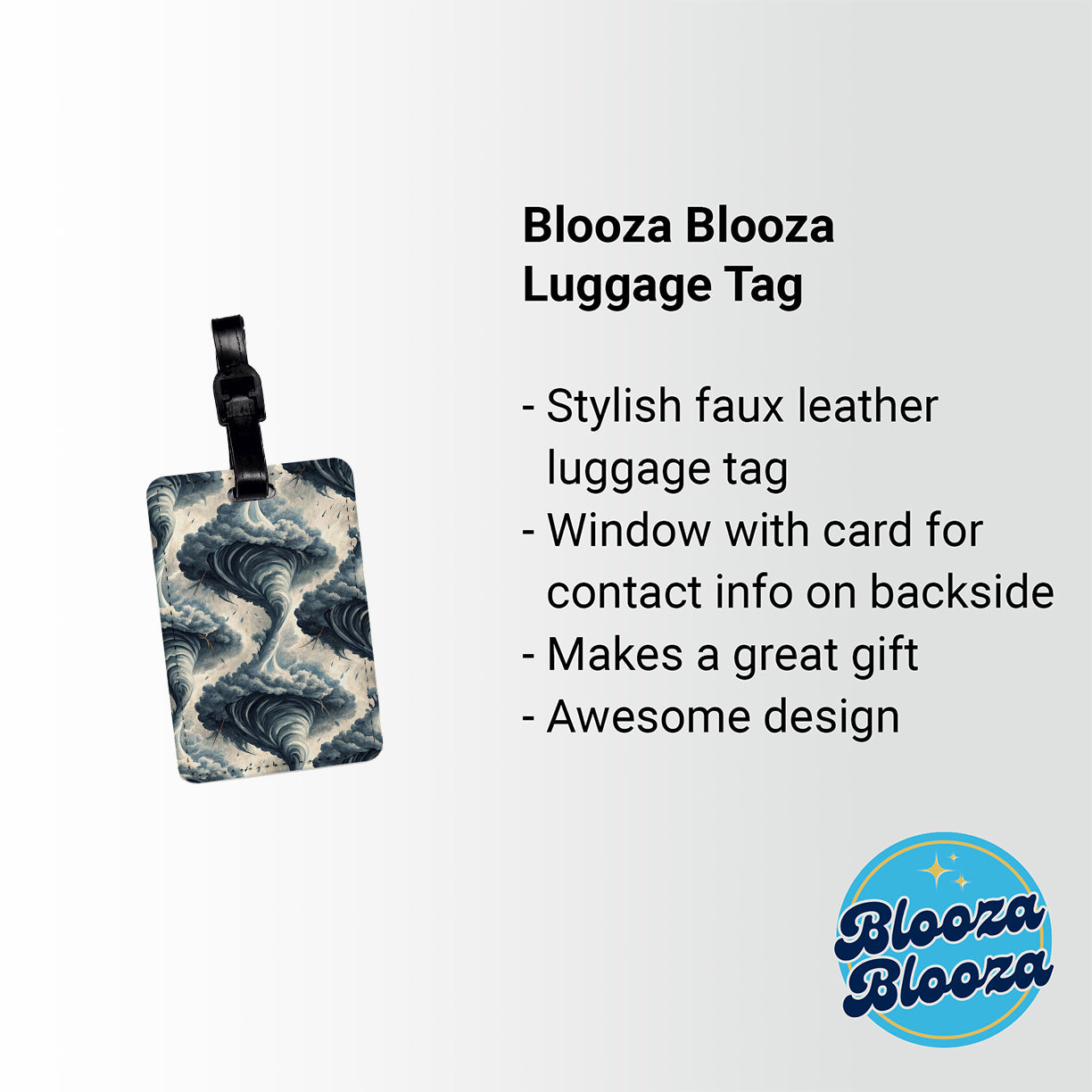 Tornados Background Travel Faux Leather Luggage Tag