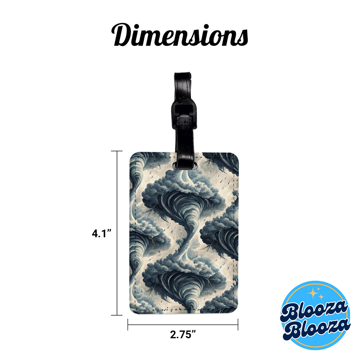 Tornados Background Travel Faux Leather Luggage Tag