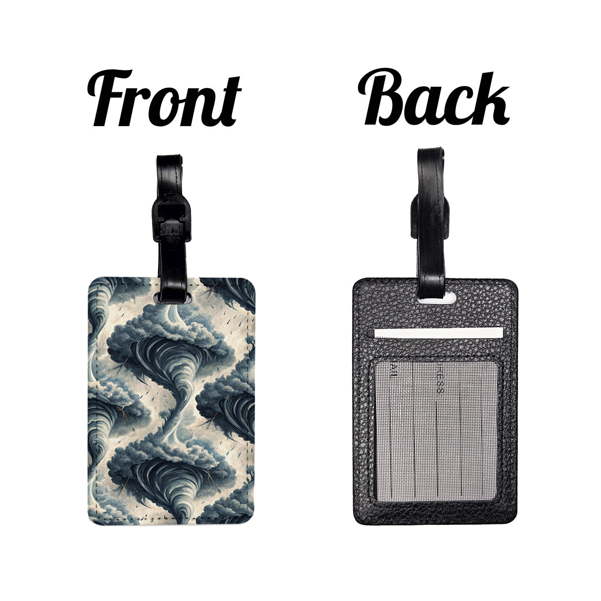 Tornados Background Travel Faux Leather Luggage Tag