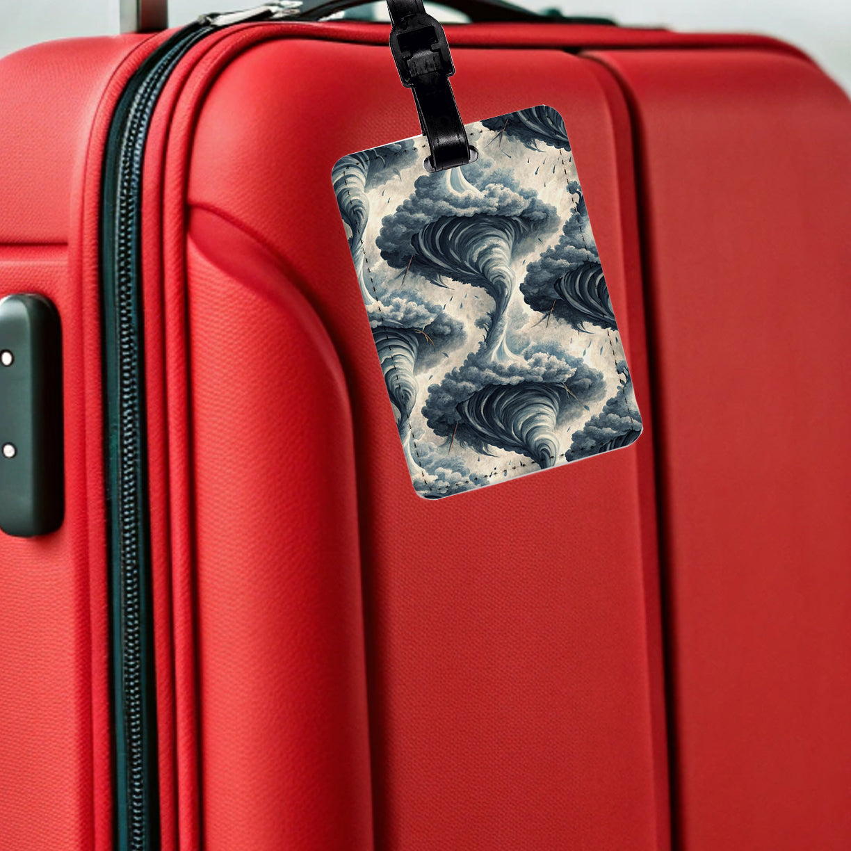 Tornados Background Travel Faux Leather Luggage Tag