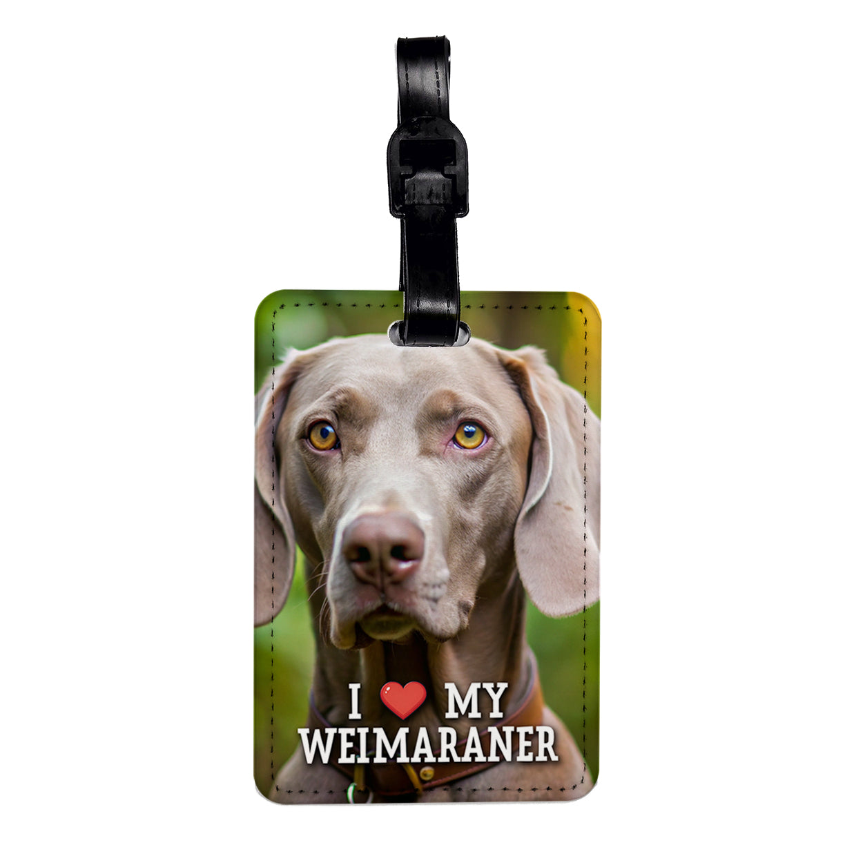 I Love My Weimaraner Dog Heart Travel Faux Leather Luggage Tag