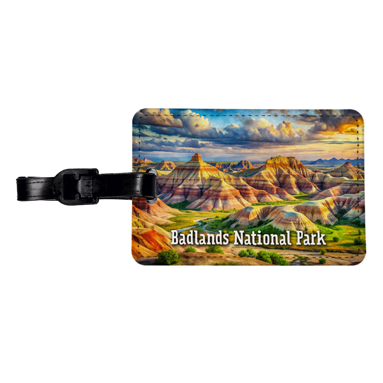 Badlands National Park South Dakota Travel Faux Leather Luggage Tag
