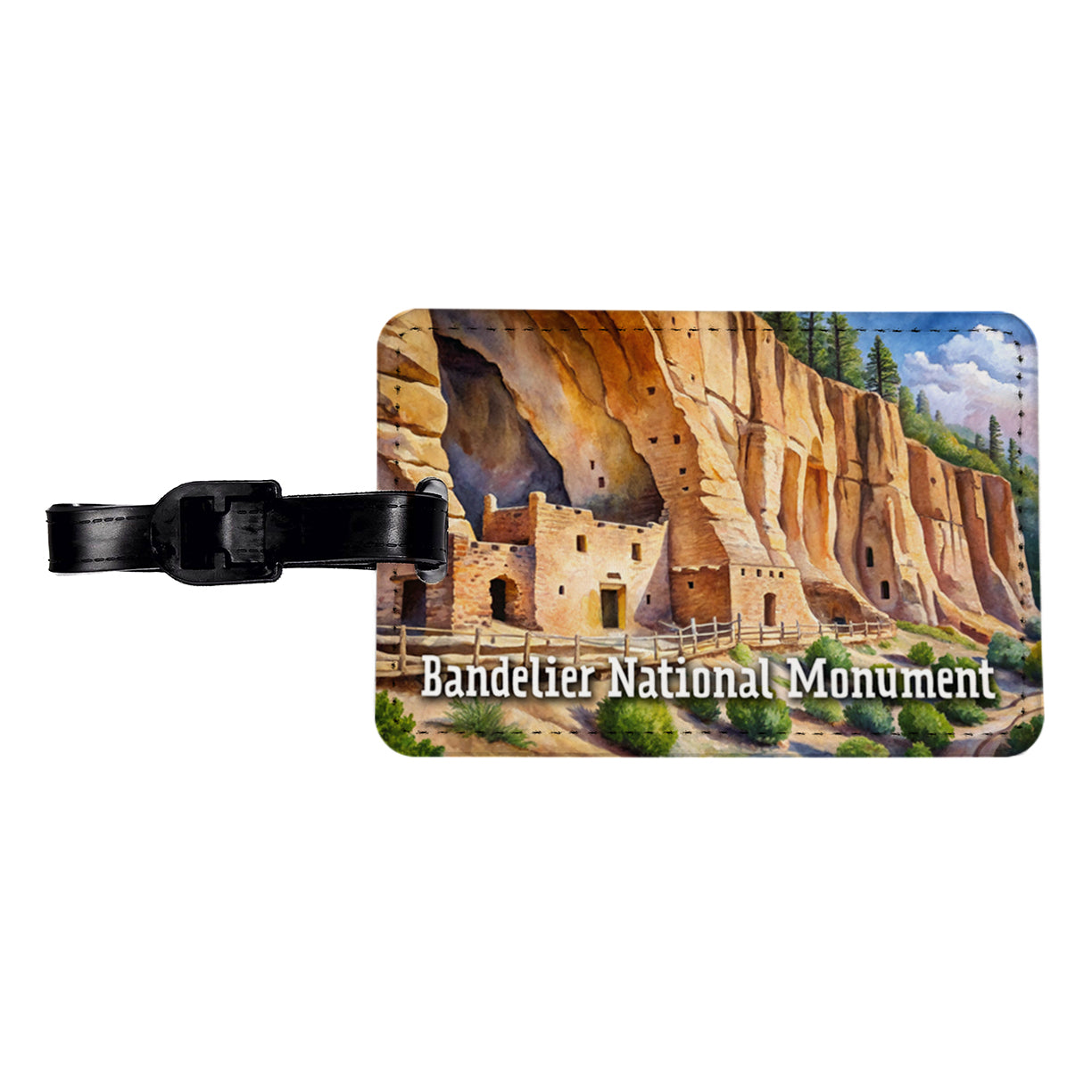 Bandelier National Monument New Mexico Travel Faux Leather Luggage Tag