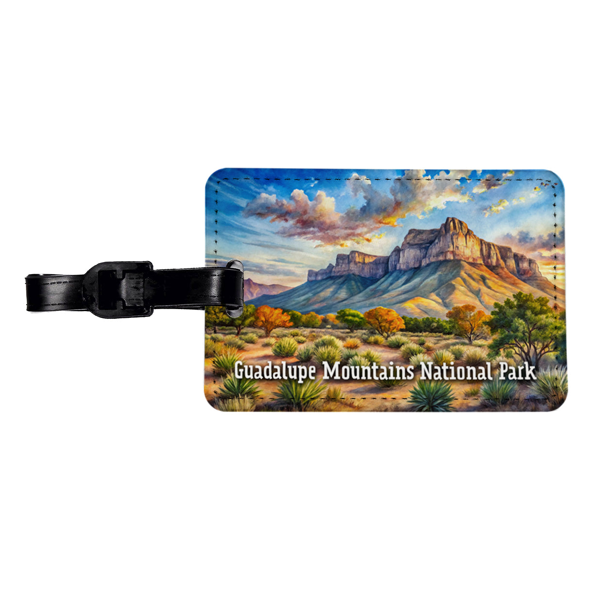 Guadalupe Mountains National Park Texas Travel Faux Leather Luggage Tag