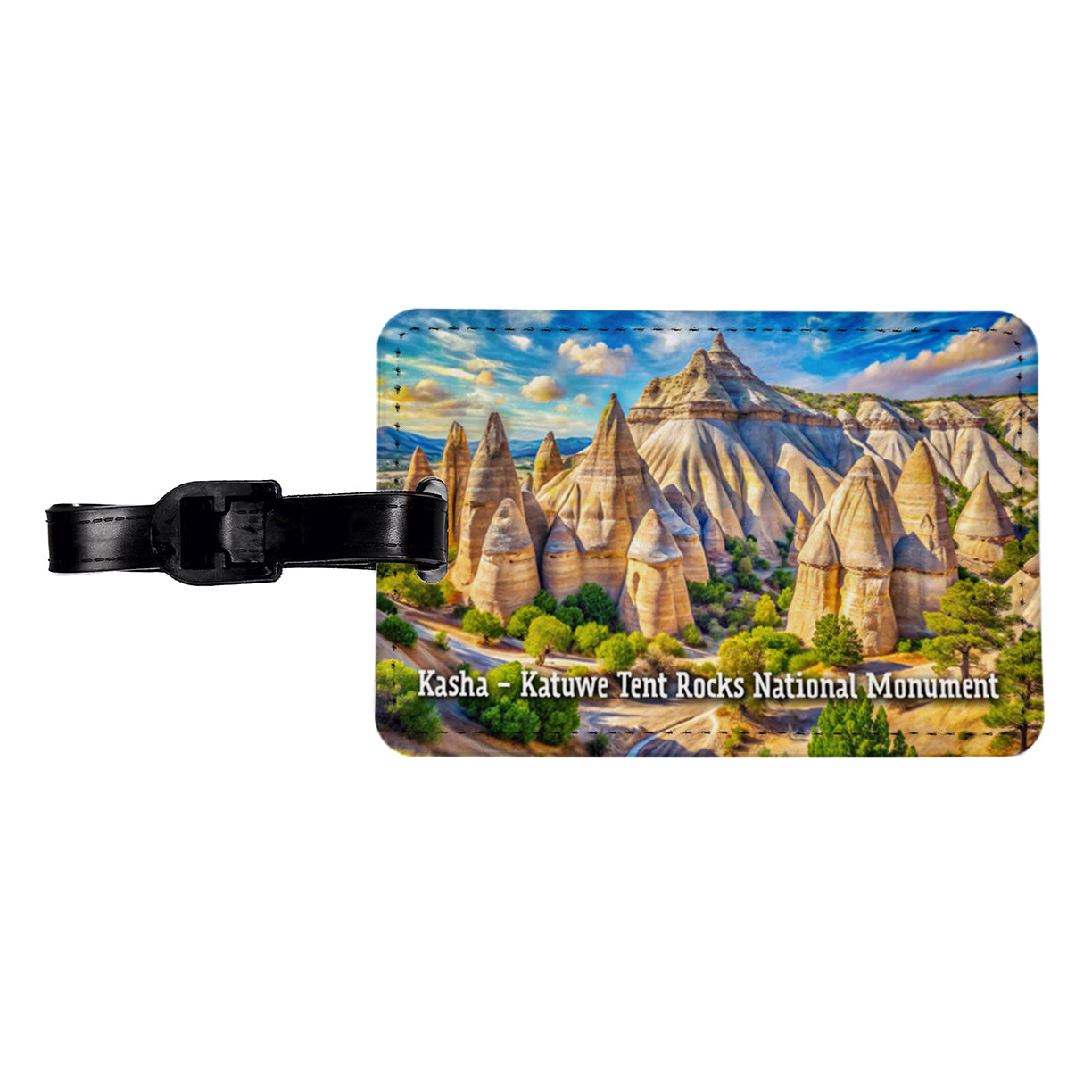 Kasha - Katuwe Tent Rocks National Monument New Mexico Travel Faux Leather Luggage Tag