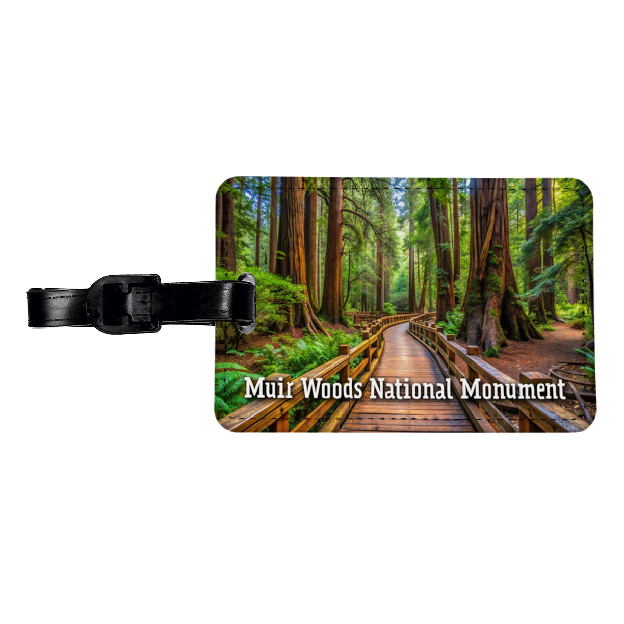 Muir Woods National Monument California Travel Faux Leather Luggage Tag