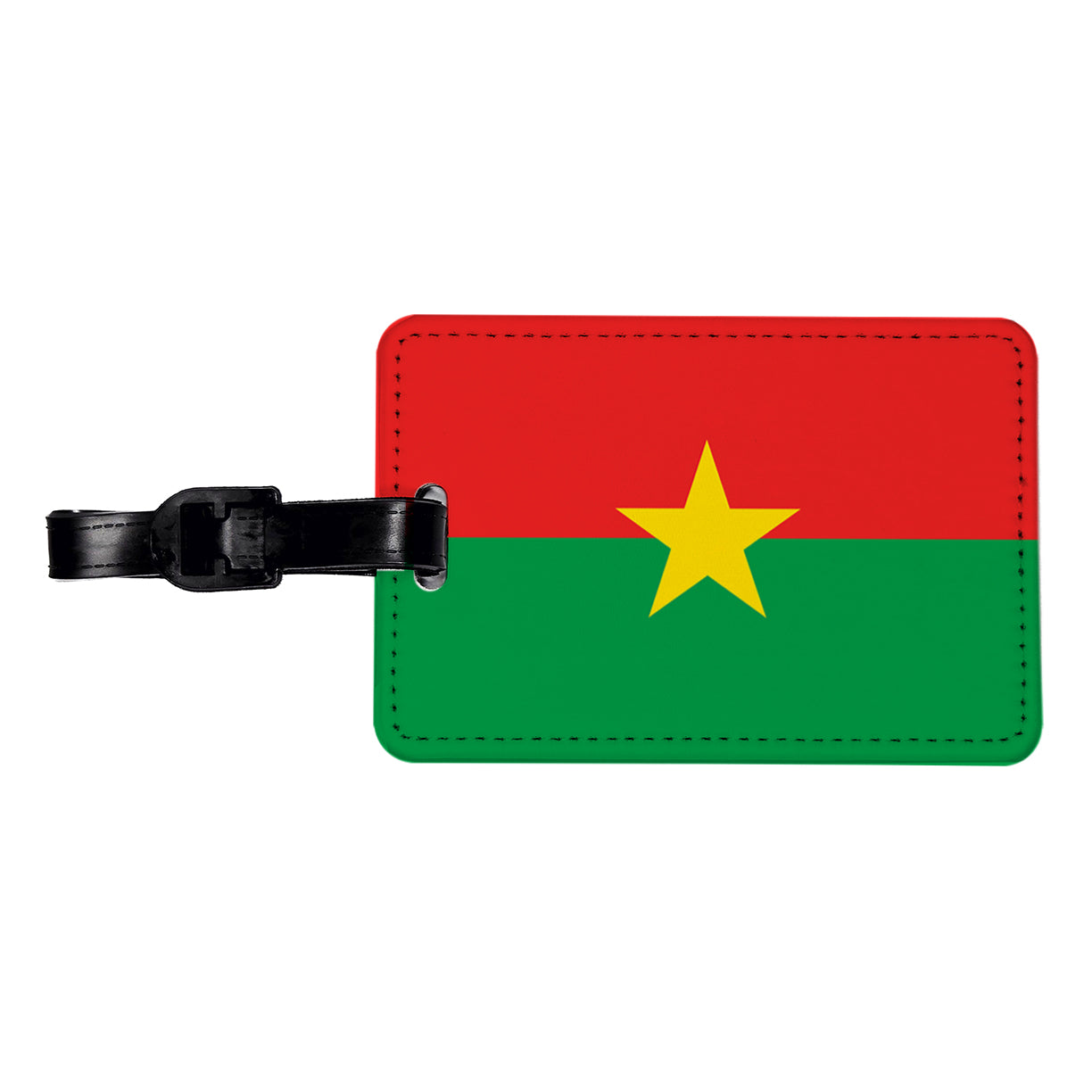 Burkina Faso Country Flag Travel Faux Leather Luggage Tag