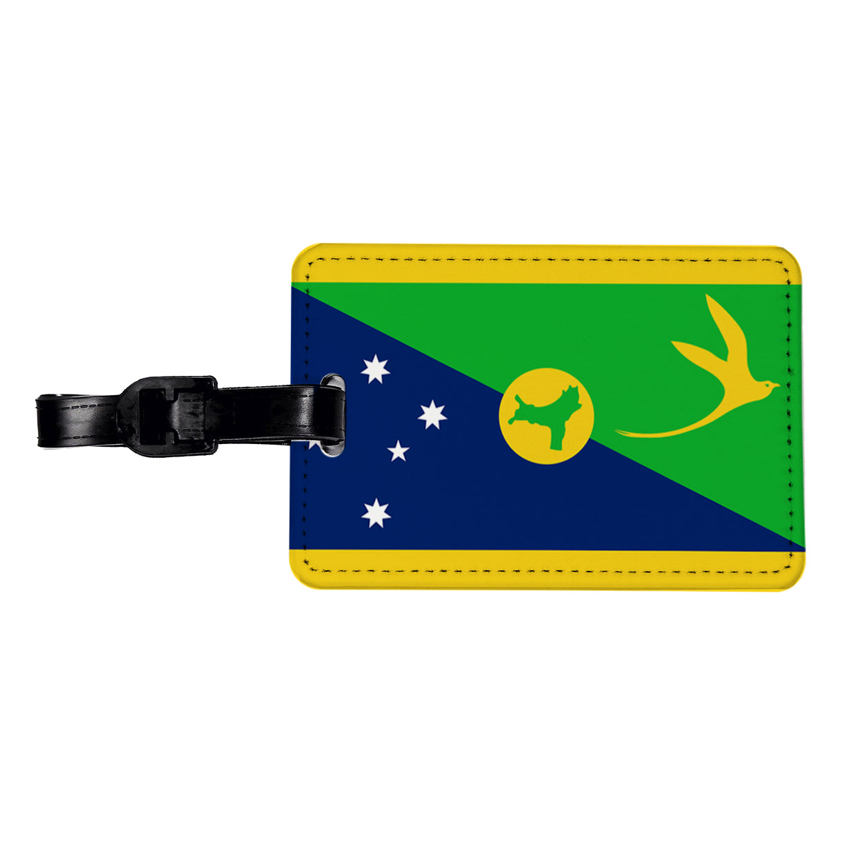 Christmas Island Country Flag Travel Faux Leather Luggage Tag