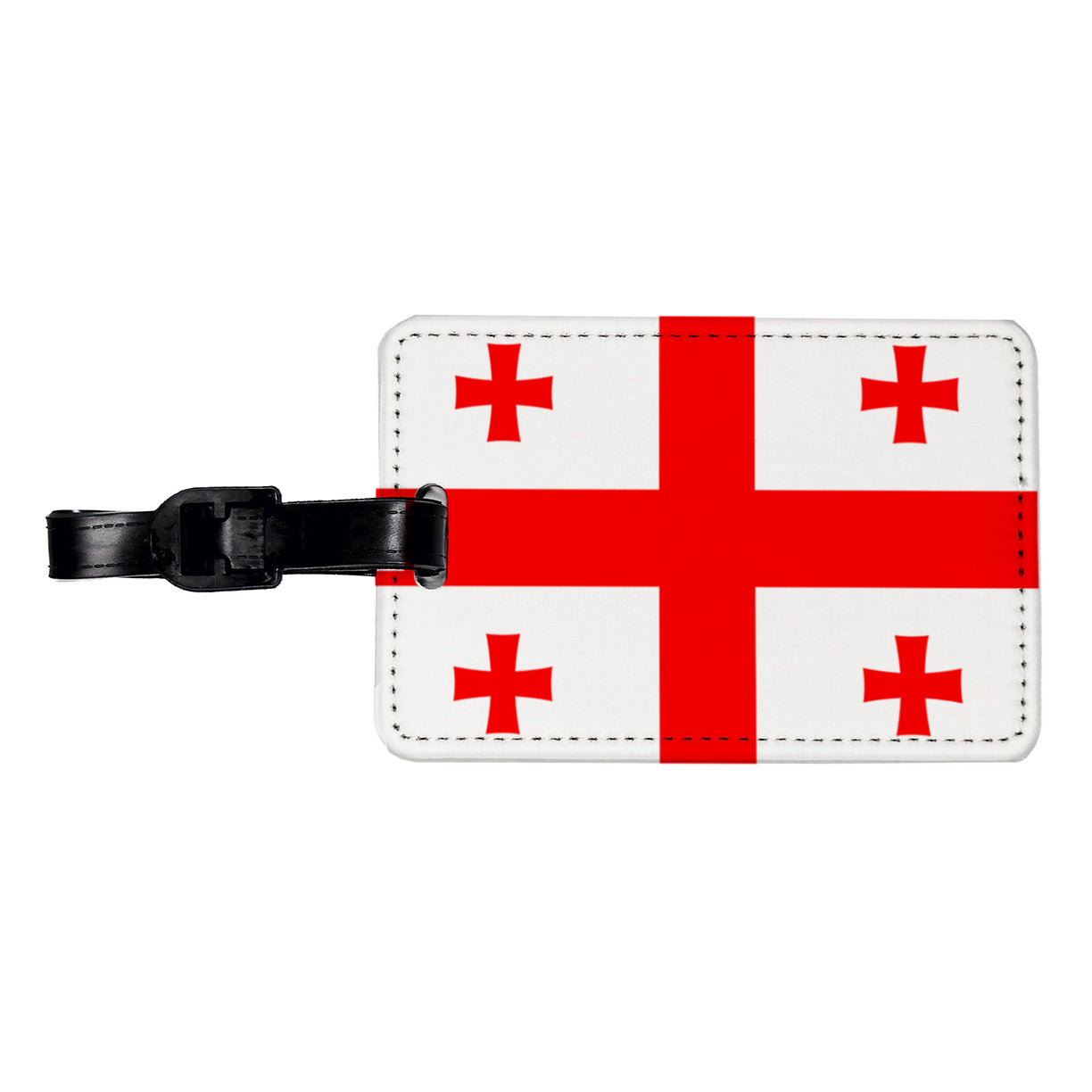 Georgia Country Flag Travel Faux Leather Luggage Tag