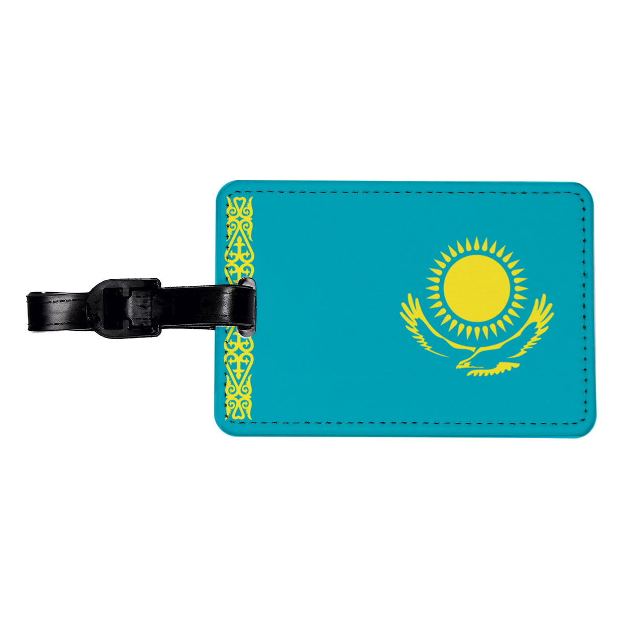 Kazakhstan Country Flag Travel Faux Leather Luggage Tag