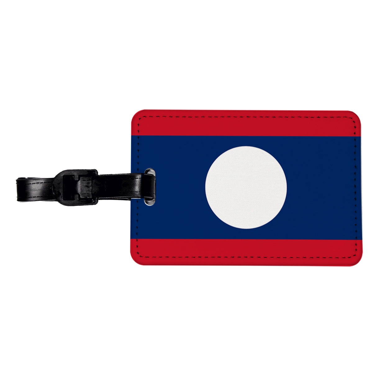 Lao People's Democratic Republic Country Flag Travel Faux Leather Luggage Tag