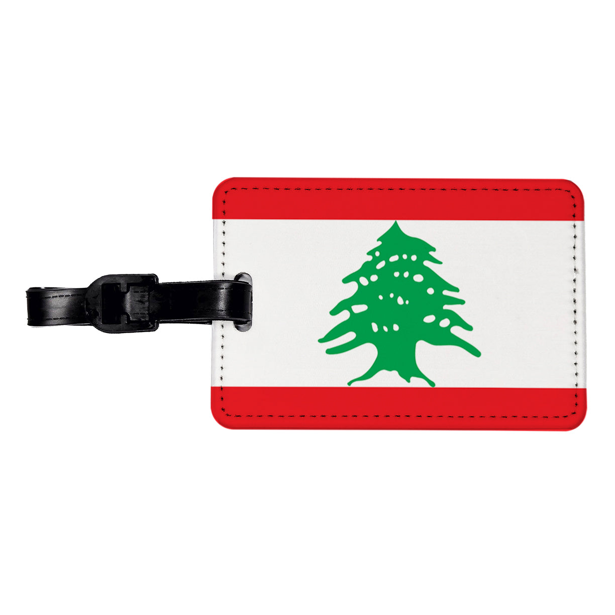 Lebanon Country Flag Travel Faux Leather Luggage Tag