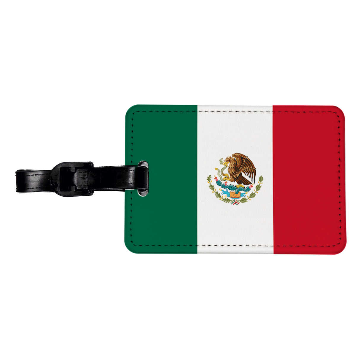 Mexico Country Flag Travel Faux Leather Luggage Tag