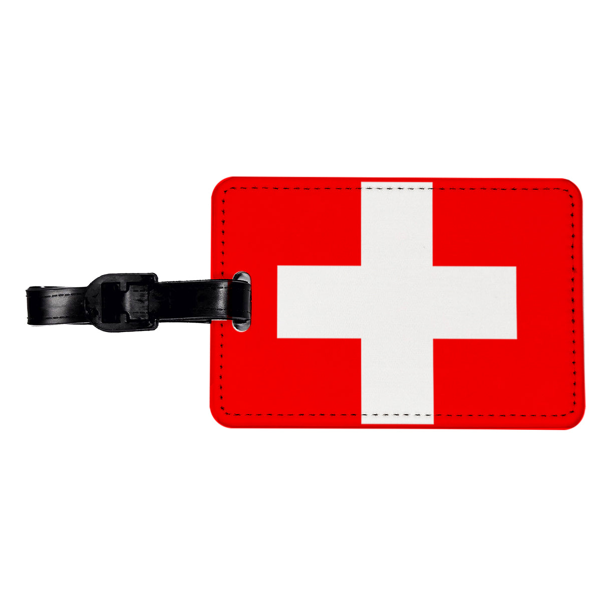 Switzerland Country Flag Travel Faux Leather Luggage Tag