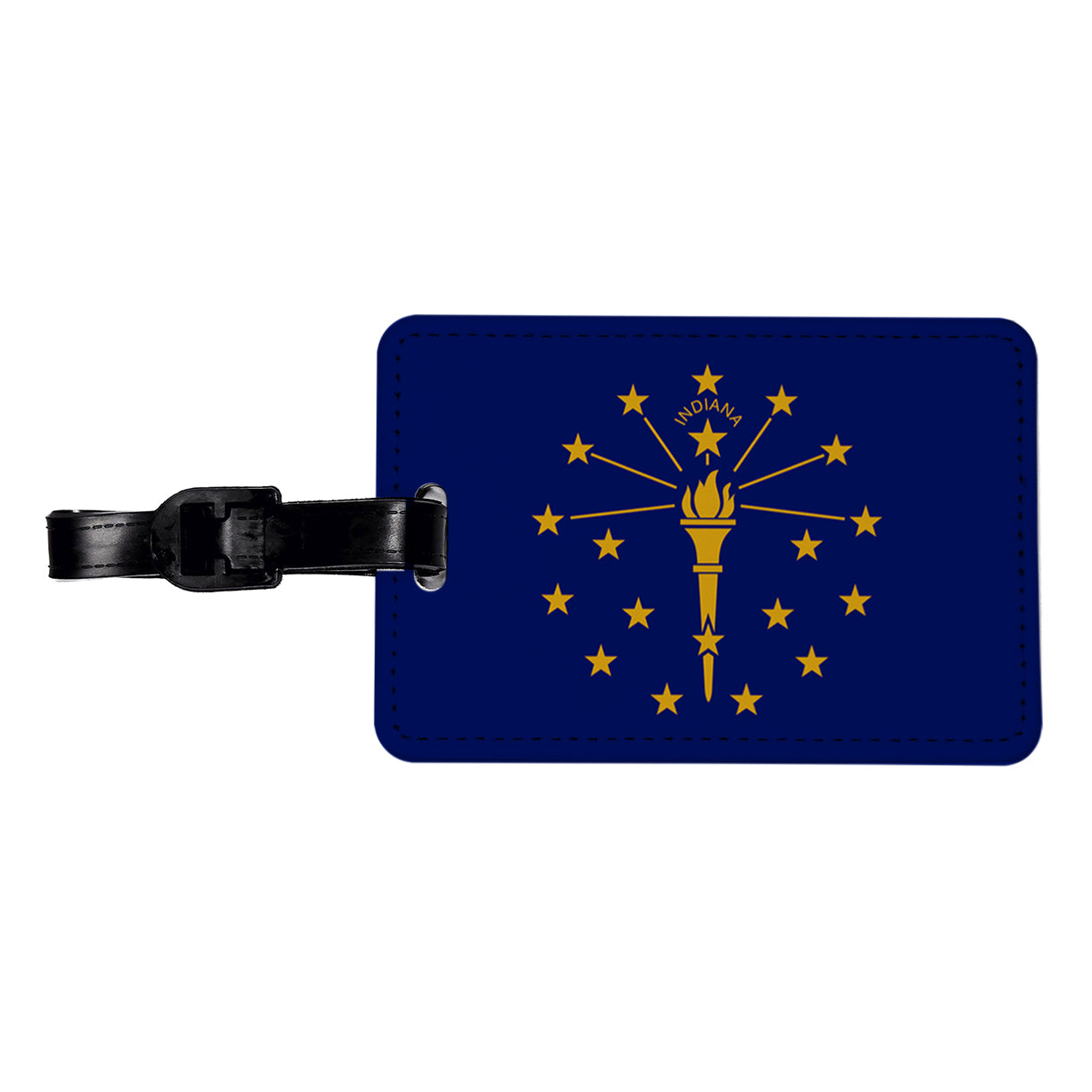 Indiana IN State Flag Travel Faux Leather Luggage Tag