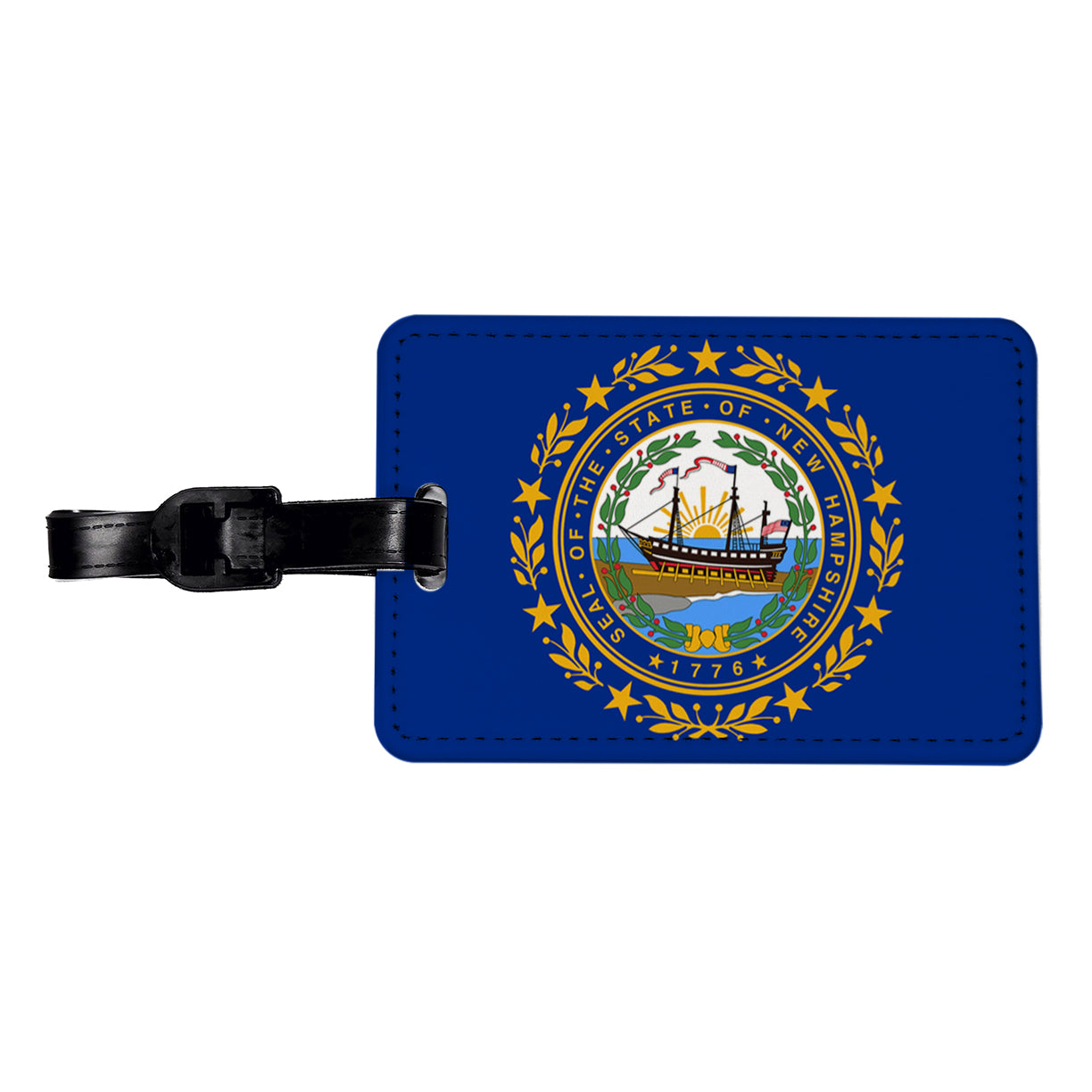 New Hampshire NH State Flag Travel Faux Leather Luggage Tag