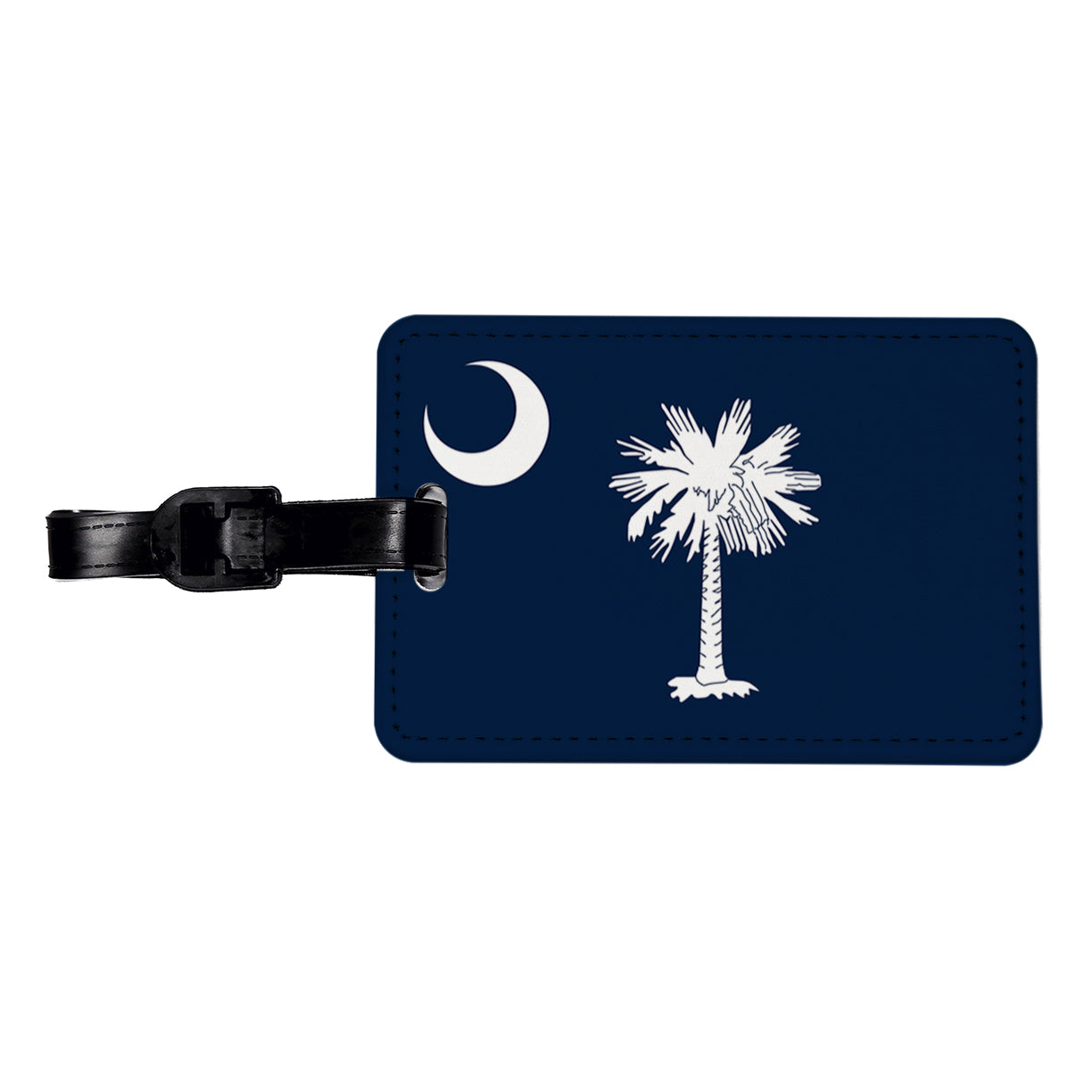 South Carolina SC State Flag Travel Faux Leather Luggage Tag