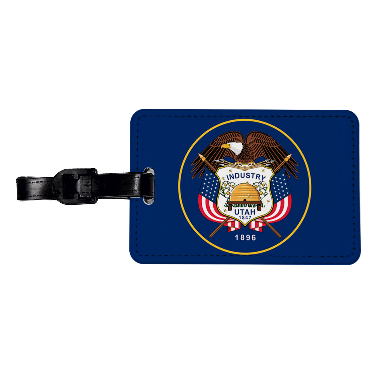 Utah UT State Flag Travel Faux Leather Luggage Tag