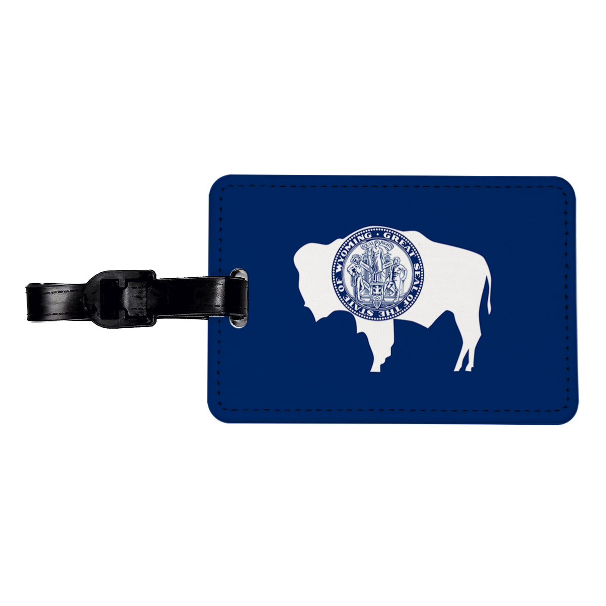 Wyoming WY State Flag Travel Faux Leather Luggage Tag