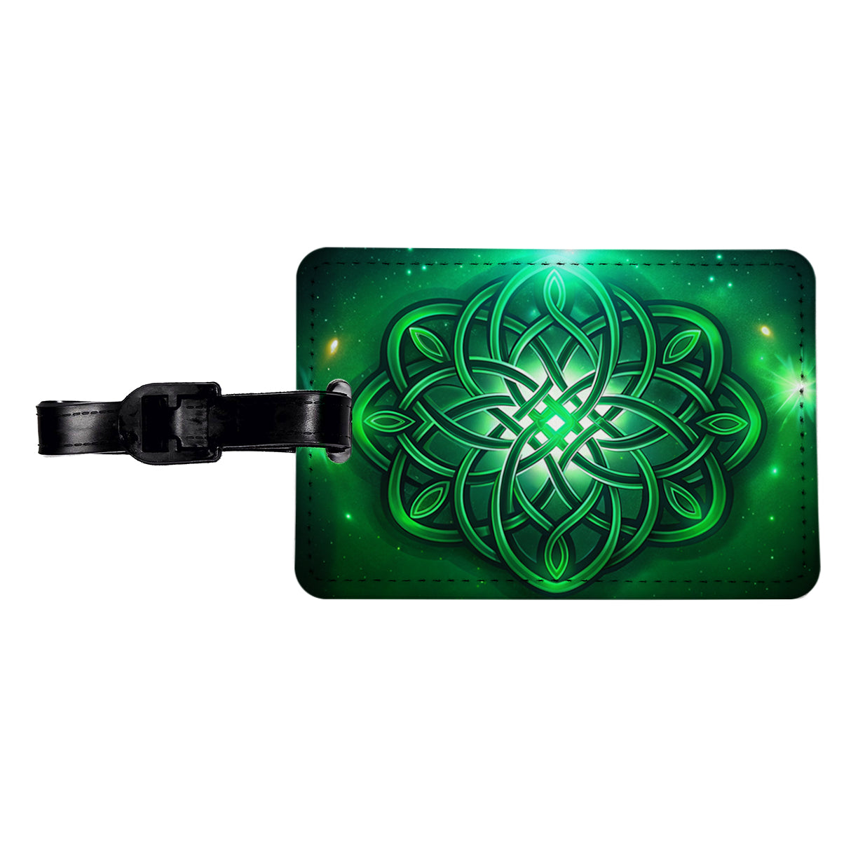Celtic Knot Irish Eternity Love Green Travel Faux Leather Luggage Tag