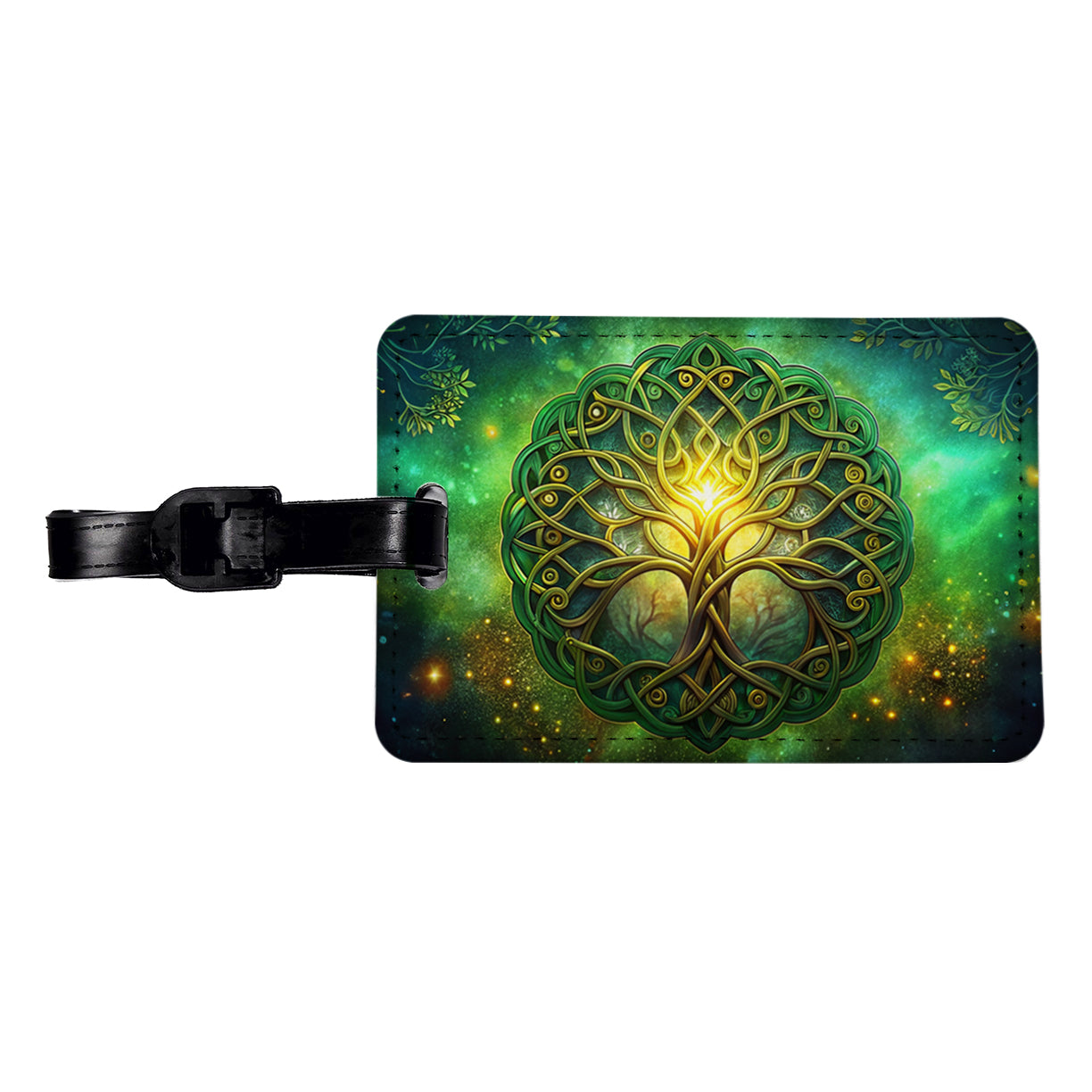 Irish Celtic Elegant Tree Of Life Travel Faux Leather Luggage Tag