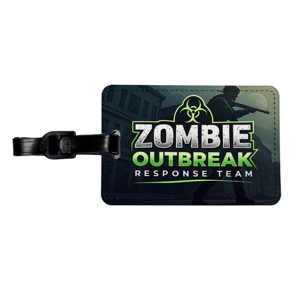 Zombie Outbreak Response Team Biohazard Design Travel Faux Leather Luggage Tag