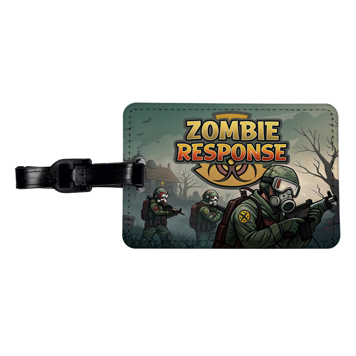 Zombie Response Unit Biohazard Cartoon Travel Faux Leather Luggage Tag
