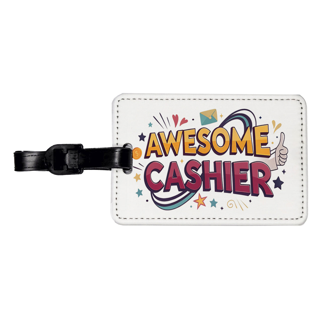 Awesome Cashier Inspirational Travel Faux Leather Luggage Tag