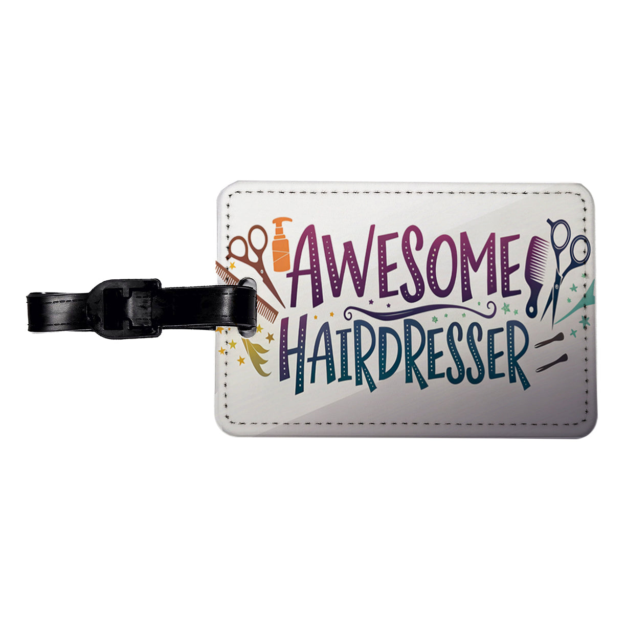 Awesome Hairdresser Inspirational Travel Faux Leather Luggage Tag