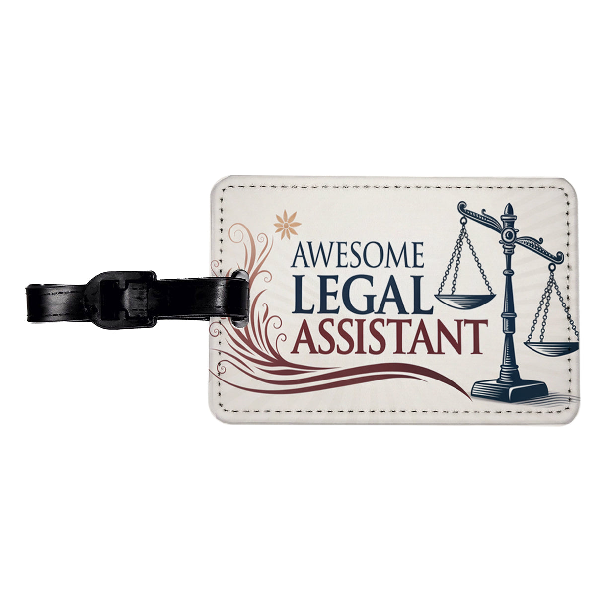 Awesome Legal Assistant Inspirational Scales Of Justice Travel Faux Leather Luggage Tag