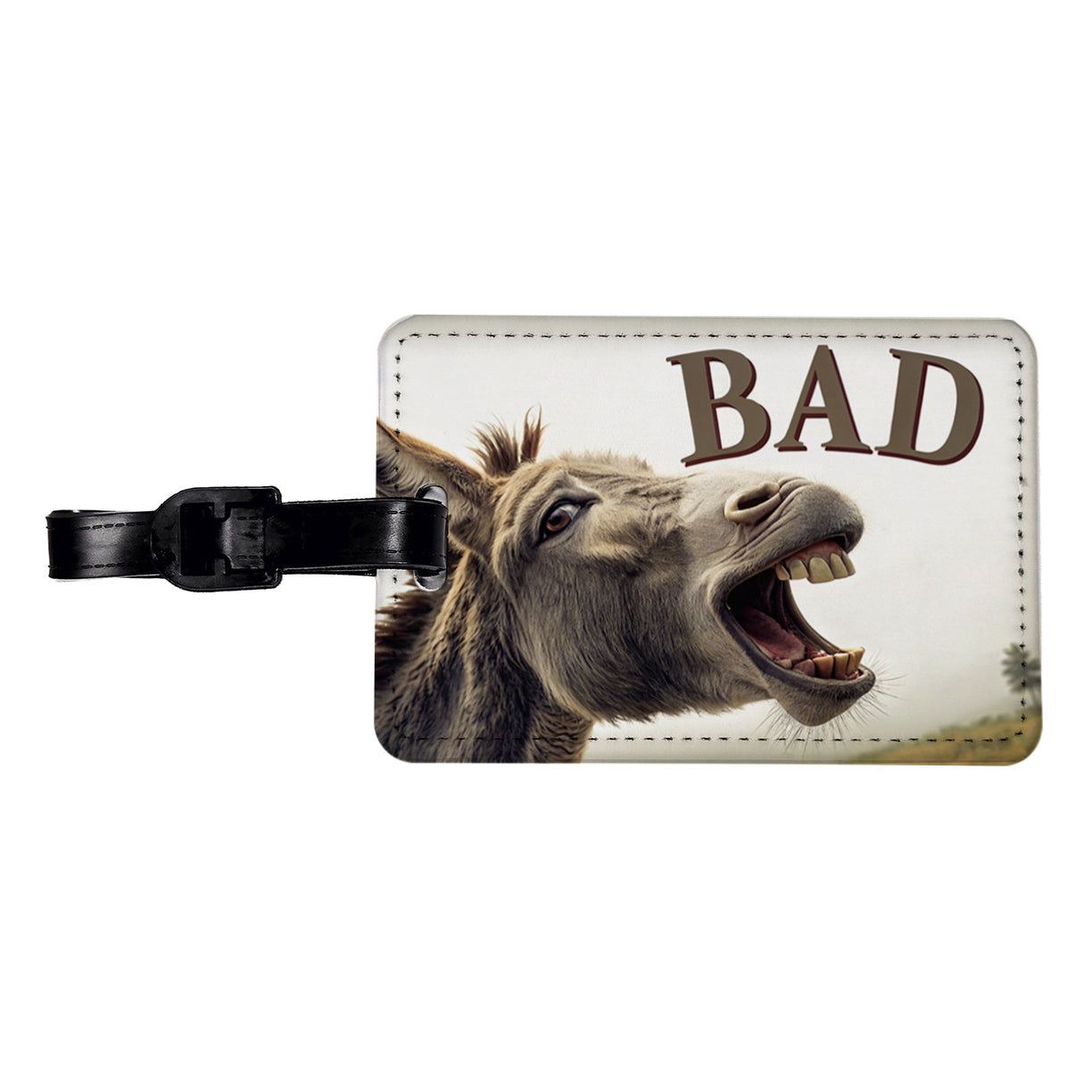 Bad Donkey Funny Travel Faux Leather Luggage Tag