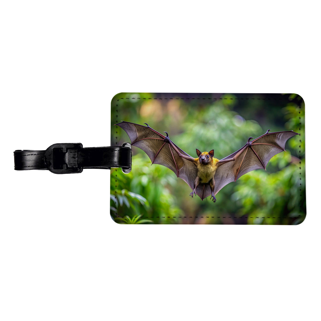 Bat Flying Photo Travel Faux Leather Luggage Tag