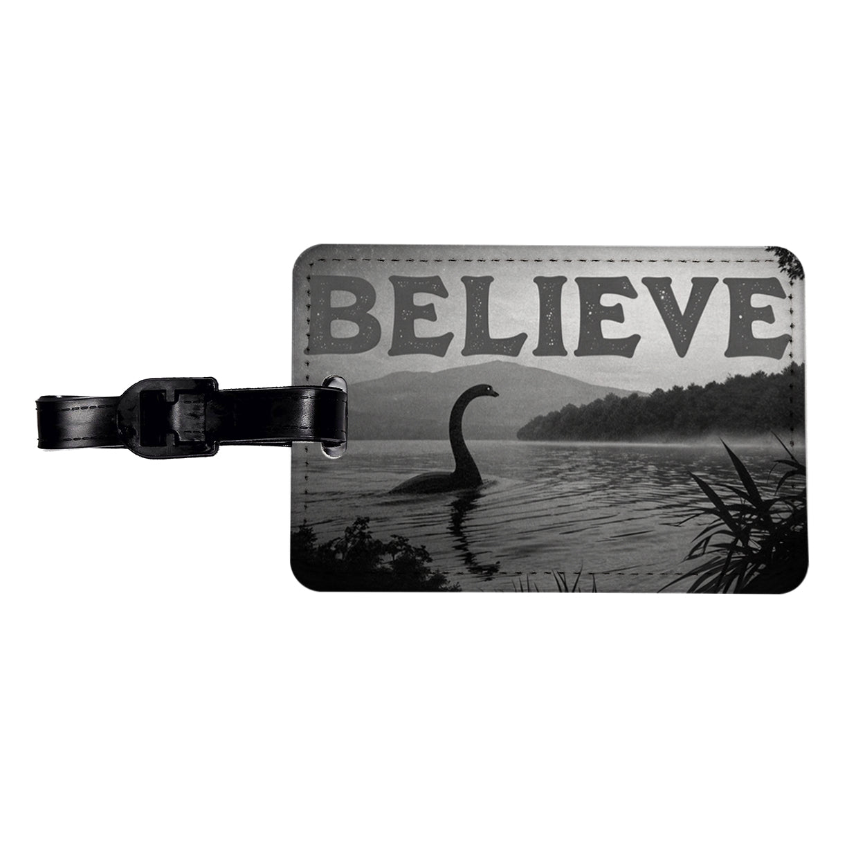 Believe Loch Ness Monster Fantasy Creatures Travel Faux Leather Luggage Tag