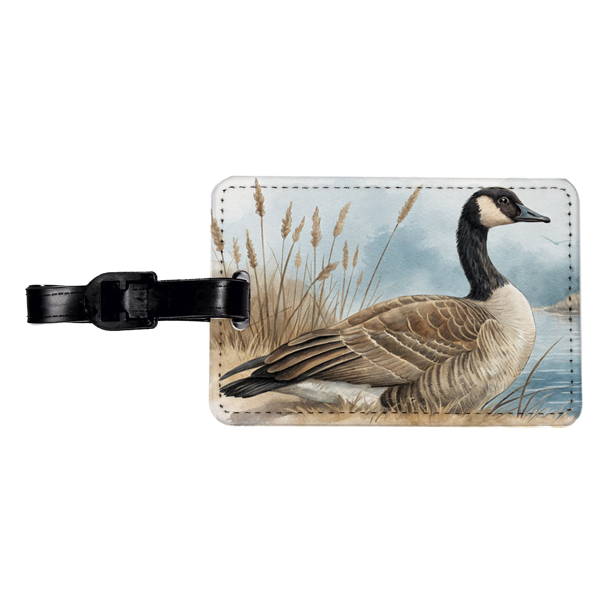 Canada Canadian Goose Illustration Travel Faux Leather Luggage Tag